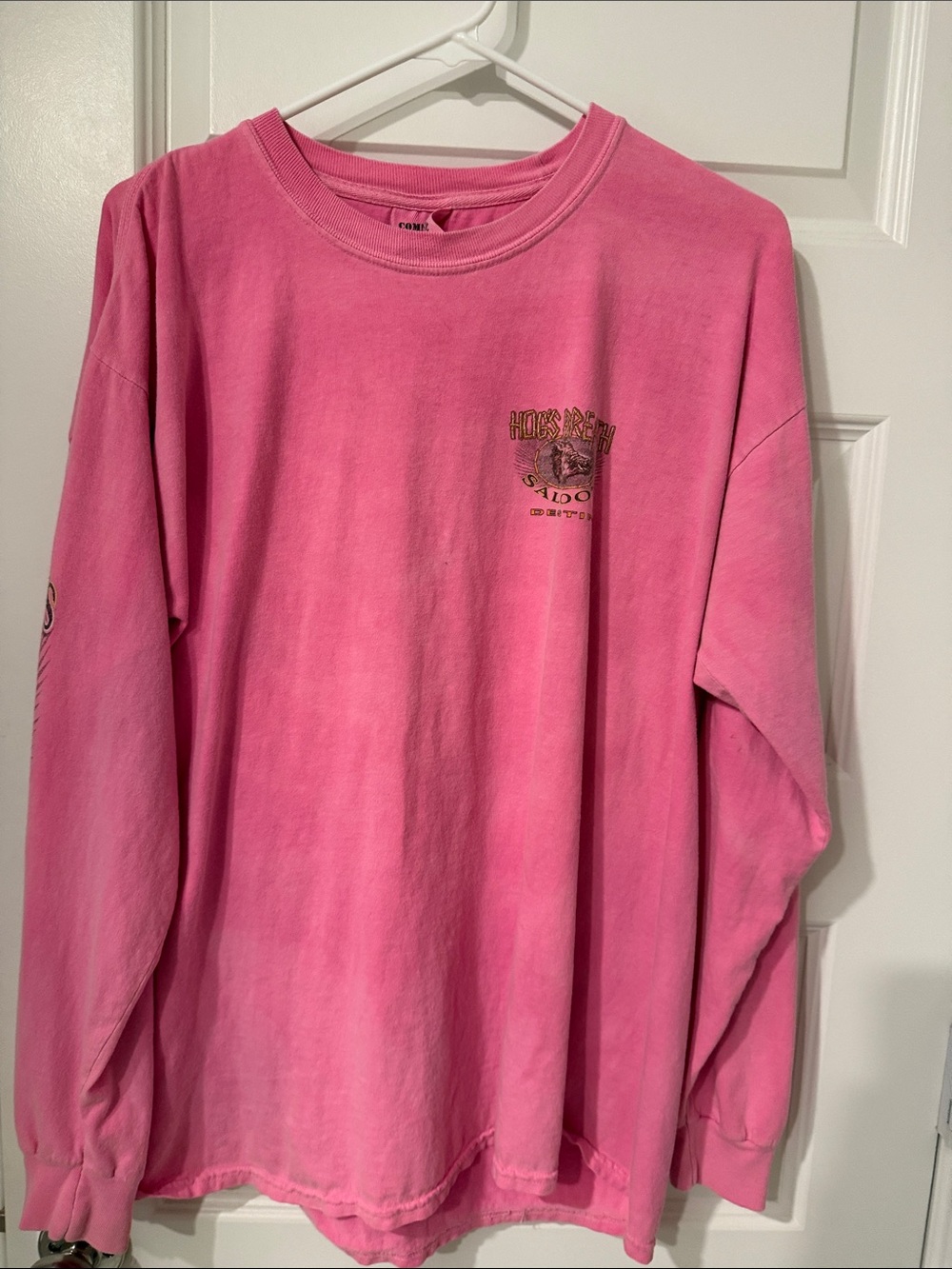 Women’s Long-Sleeve Pink Graphic Tee DESTIN HOGS BREATH SALOON LIFE TSHIRT L